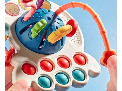 Ośmiornica Sensoryczna wielofunkcyjna zabawka dla dzieci Gryzak 4w1 edukacyjna + akcesoria