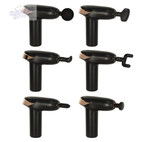 Pistolet do masażu masażer do pleców ciała mini LED 6w1 Pistolet do masażu masażer do pleców ciała mini LED 6w1