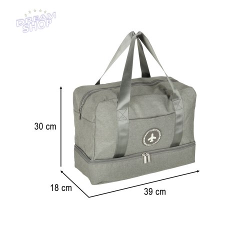 Torba podróżna bagaż podręczny 39 x 18 x 30 cm szara Torba podróżna bagaż podręczny 39 x 18 x 30 cm szara
