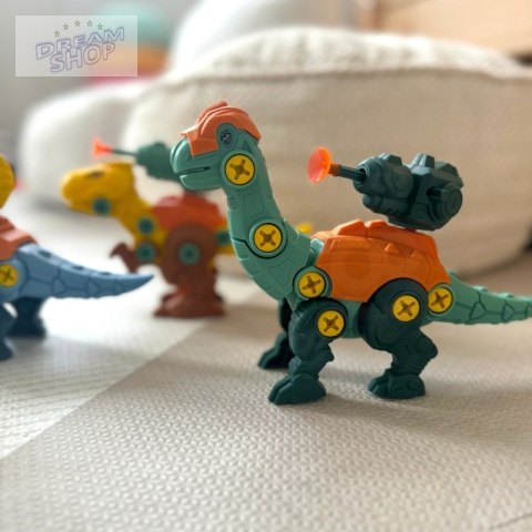 WOOPIE Zestaw Dinozaury do Skręcania 3 szt. Zestaw Konstrukcyjny w Pudełku + Wiertarka i Śrubokręt WOOPIE Zestaw Dinozaury do Skręcania 3 szt. Zestaw Konstrukcyjny w Pudełku + Wiertarka i Śrubokręt