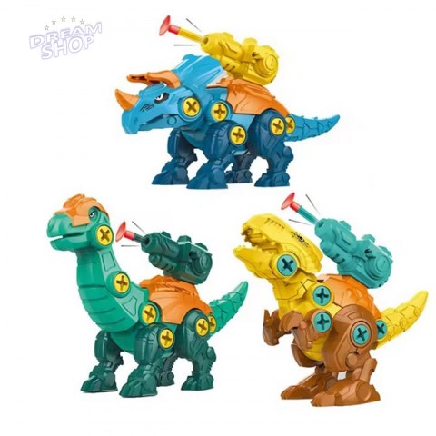 WOOPIE Zestaw Dinozaury do Skręcania 3 szt. Zestaw Konstrukcyjny w Pudełku + Wiertarka i Śrubokręt WOOPIE Zestaw Dinozaury do Skręcania 3 szt. Zestaw Konstrukcyjny w Pudełku + Wiertarka i Śrubokręt