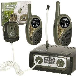 Walkie Talkie krótkofalówka zestaw z centralą dla dzieci khaki