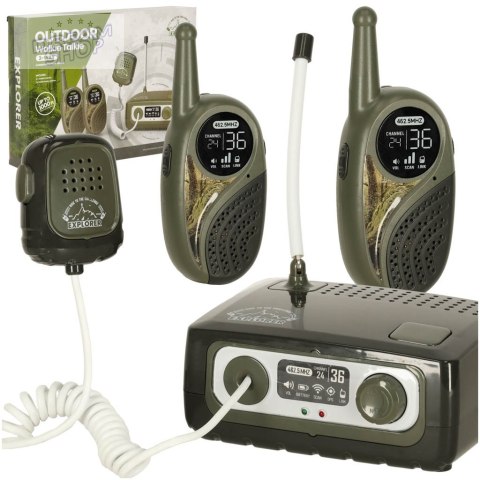 Walkie Talkie krótkofalówka zestaw z centralą dla dzieci khaki Walkie Talkie krótkofalówka zestaw z centralą dla dzieci khaki