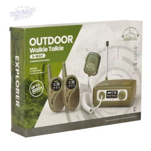Walkie Talkie krótkofalówka zestaw z centralą dla dzieci khaki Walkie Talkie krótkofalówka zestaw z centralą dla dzieci khaki