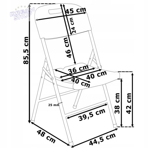 Zestaw cateringowy FETA WHITE stół 180 cm + 6 krzeseł WHITE