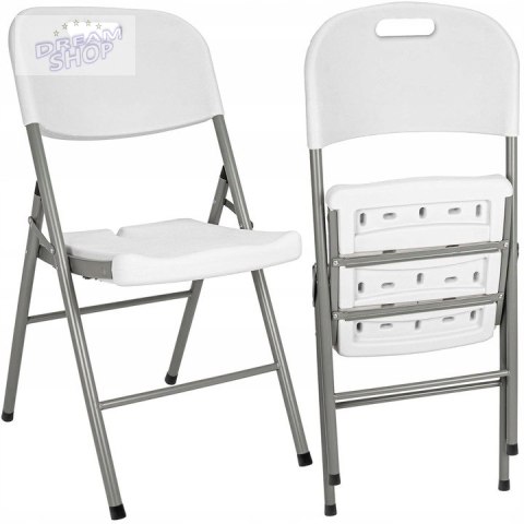 Zestaw cateringowy FETA WHITE stół 180 cm + 6 krzeseł WHITE