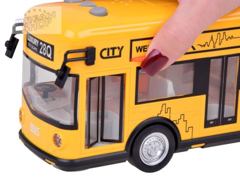 Żółty imprezowy autobus otwierane drzwi dźwięki światła muzyka ZA5222 Żółty imprezowy autobus otwierane drzwi dźwięki światła muzyka ZA5222