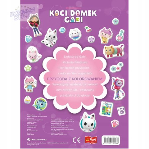 Książecz-kot-ka z naklejkami kolorowanka Koci domek Gabi Trefl ks97238 Książecz-kot-ka z naklejkami kolorowanka Koci domek Gabi Trefl ks97238