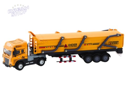Ciężarówka Z Przyczepą TIR Pojazd Transportowy 1:24 Dźwięki Światła Żółta Ciężarówka Z Przyczepą TIR Pojazd Transportowy 1:24 Dźwięki Światła Żółta