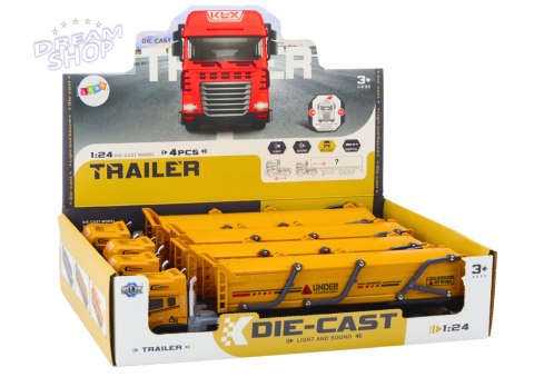 Ciężarówka Z Przyczepą TIR Pojazd Transportowy 1:24 Dźwięki Światła Żółta Ciężarówka Z Przyczepą TIR Pojazd Transportowy 1:24 Dźwięki Światła Żółta