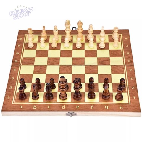 GRY PLANSZOWE 3w1 rodzinne klasyczne Szachy Warcaby Tryktrak 623A
