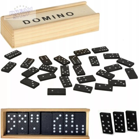 Gra domino rodzinna klasyczna 28 elementów drewniane pudełko 3896-5 Gra domino rodzinna klasyczna 28 elementów drewniane pudełko 3896-5