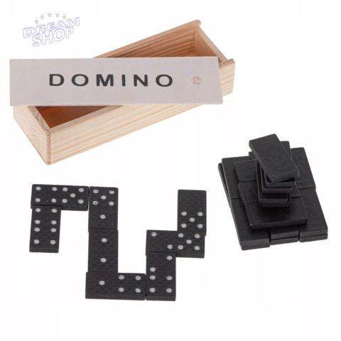 Gra domino rodzinna klasyczna 28 elementów drewniane pudełko 3896-5 Gra domino rodzinna klasyczna 28 elementów drewniane pudełko 3896-5