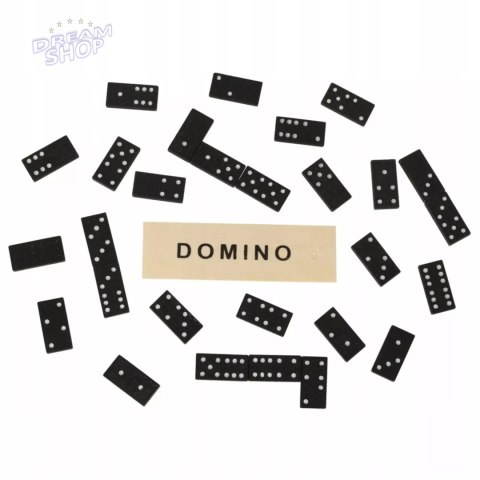 Gra domino rodzinna klasyczna 28 elementów drewniane pudełko 3896-5 Gra domino rodzinna klasyczna 28 elementów drewniane pudełko 3896-5