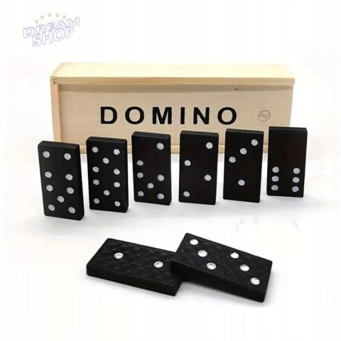 Gra domino rodzinna klasyczna 28 elementów drewniane pudełko 3896-5 Gra domino rodzinna klasyczna 28 elementów drewniane pudełko 3896-5