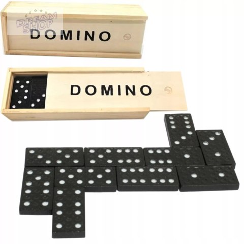 Gra domino rodzinna klasyczna 28 elementów drewniane pudełko 3896-5 Gra domino rodzinna klasyczna 28 elementów drewniane pudełko 3896-5
