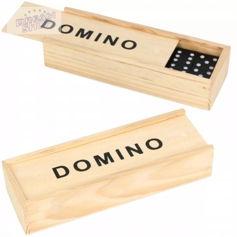 Gra domino rodzinna klasyczna 28 elementów drewniane pudełko 3896-5 Gra domino rodzinna klasyczna 28 elementów drewniane pudełko 3896-5