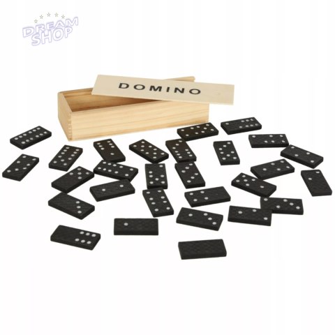Gra domino rodzinna klasyczna 28 elementów drewniane pudełko 3896-5 Gra domino rodzinna klasyczna 28 elementów drewniane pudełko 3896-5