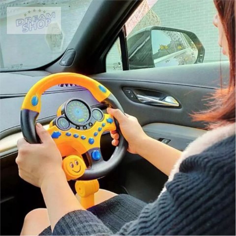 Kierownica dla dzieci klakson żółta symulator interaktywna pionowa 2192E-4 Kierownica dla dzieci klakson żółta symulator interaktywna pionowa 2192E-4
