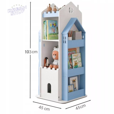 Regał na książki obrotowy półka domek organizer pokój dziecięcy W360-2 Regał na książki obrotowy półka domek organizer pokój dziecięcy W360-2