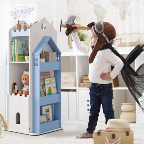 Regał na książki obrotowy półka domek organizer pokój dziecięcy W360-2 Regał na książki obrotowy półka domek organizer pokój dziecięcy W360-2