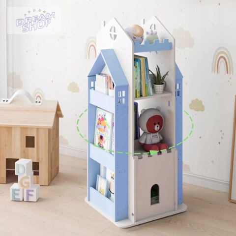 Regał na książki obrotowy półka domek organizer pokój dziecięcy W360-2 Regał na książki obrotowy półka domek organizer pokój dziecięcy W360-2