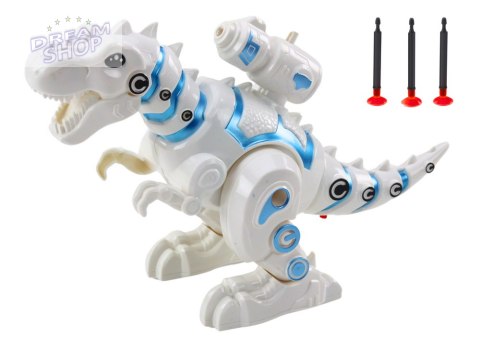 Robot Dinozaur Z Wyrzutnią Strzałek Światła Dźwięki Biały Robot Dinozaur Z Wyrzutnią Strzałek Światła Dźwięki Biały