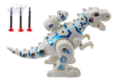 Robot Dinozaur Z Wyrzutnią Strzałek Światła Dźwięki Biały Robot Dinozaur Z Wyrzutnią Strzałek Światła Dźwięki Biały