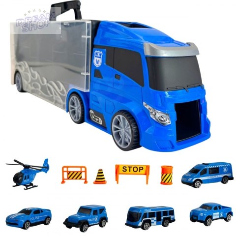 WOOPIE Zestaw Cieżarówka Transporter 3w1 Niebieski Policja