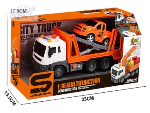 Multifunkcyjna Ciężarówka, Laweta, Transporter + Samochód Pomoc Drogowa 1:16 Auto Multifunkcyjna Ciężarówka, Laweta, Transporter + Samochód Pomoc Drogowa 1:16 Auto