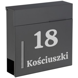 Skrzynka na listy JEREZ antracyt z napisem