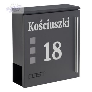 Skrzynka na listy MILUZ antracyt z napisem