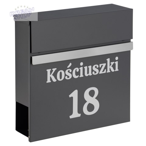 Skrzynka na listy NORTON antracyt z napisem Skrzynka na listy NORTON antracyt z napisem