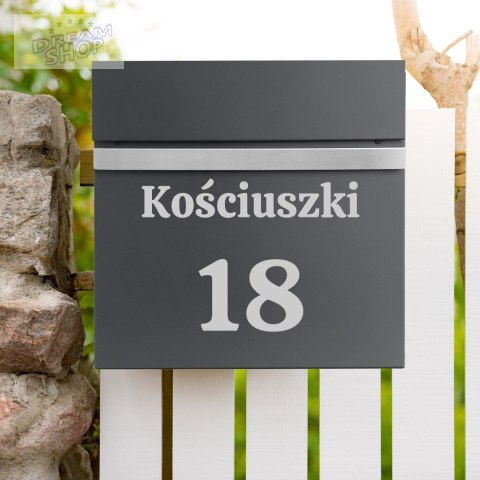 Skrzynka na listy NORTON antracyt z napisem Skrzynka na listy NORTON antracyt z napisem