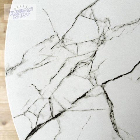 Stół nowoczesny okrągły Paris Black 80 cm MARMUR biały Stół nowoczesny okrągły Paris Black 80 cm MARMUR biały