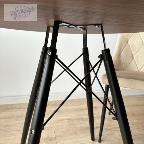Stół skandynawski okrągły Paris Black 80 cm jesion