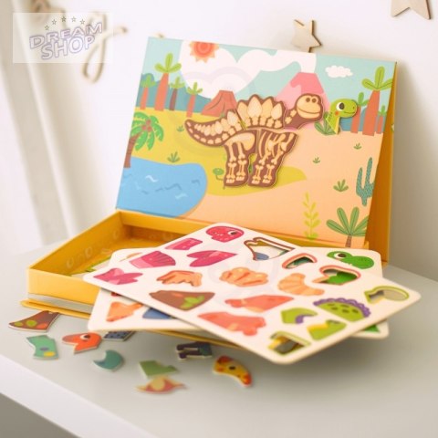 TOOKY TOY Układanka Magnetyczna Dinozaury Puzzle TOOKY TOY Układanka Magnetyczna Dinozaury Puzzle