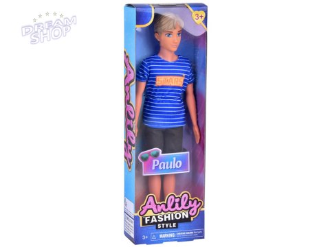 Anlily Lalka stylowy chłopak Paulo w spodenkach i koszulce w paski ZA5416 Anlily Lalka stylowy chłopak Paulo w spodenkach i koszulce w paski ZA5416