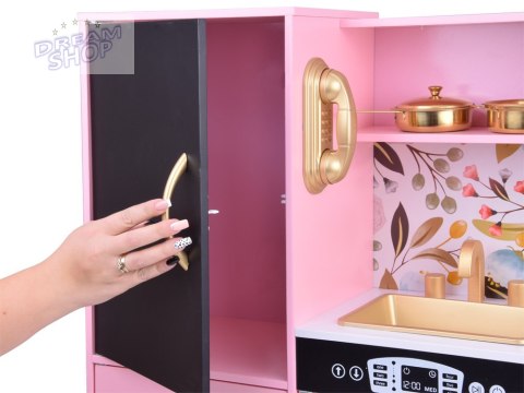 Duża Kuchnia drewniana dla dzieci retro lodówka piekarnik kostkarka ZA5268 Duża Kuchnia drewniana dla dzieci retro lodówka piekarnik kostkarka ZA5268
