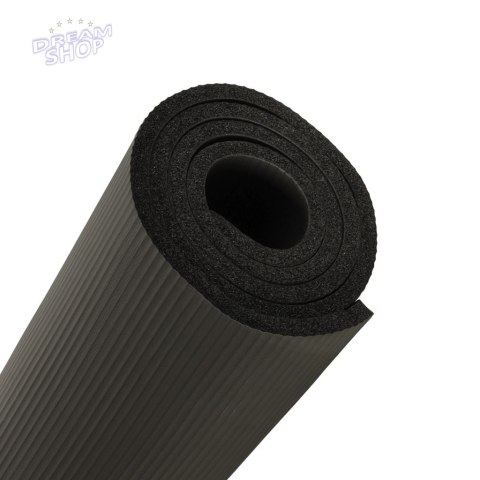 Mata do ćwiczeń jogi gruba 185x80x1,5 cm czarna Mata do ćwiczeń jogi gruba 185x80x1,5 cm czarna
