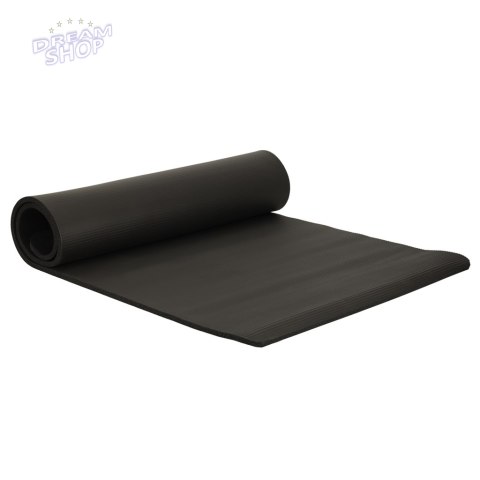 Mata do ćwiczeń jogi gruba 185x80x1,5 cm czarna Mata do ćwiczeń jogi gruba 185x80x1,5 cm czarna