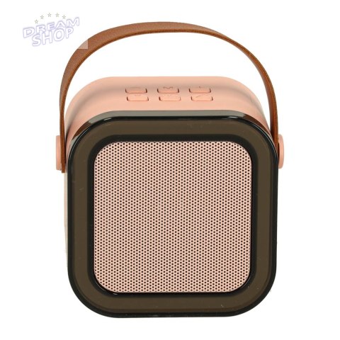 Zestaw do karaoke 2 mikrofony + głośnik przenośny BLUETOOTH USB LED różowy