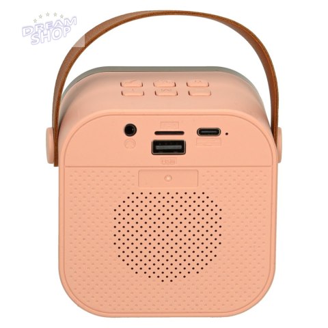 Zestaw do karaoke mikrofon + głośnik przenośny BLUETOOTH USB LED różowy Zestaw do karaoke mikrofon + głośnik przenośny BLUETOOTH USB LED różowy