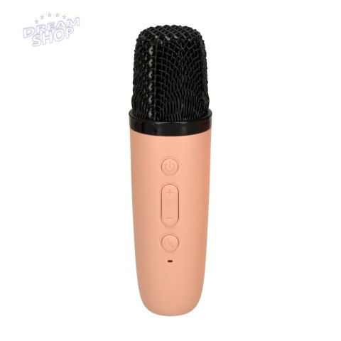 Zestaw do karaoke mikrofon + głośnik przenośny BLUETOOTH USB LED różowy Zestaw do karaoke mikrofon + głośnik przenośny BLUETOOTH USB LED różowy