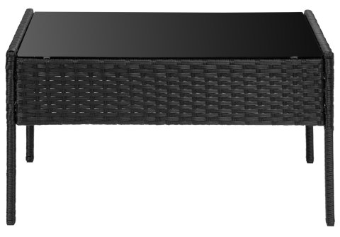 Zestaw mebli ogrodowych technorattan MAGNOLIA czarny beżowe poduszki