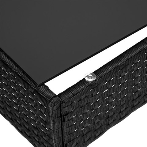 Zestaw mebli ogrodowych technorattan MAGNOLIA czarny beżowe poduszki