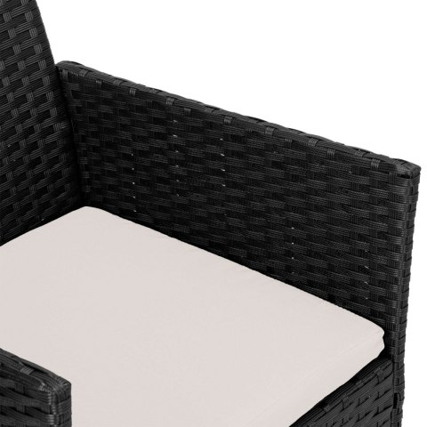 Zestaw mebli ogrodowych technorattan MAGNOLIA czarny beżowe poduszki