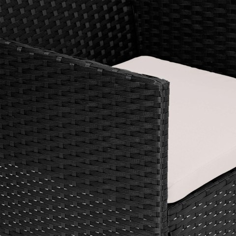 Zestaw mebli ogrodowych technorattan MAGNOLIA czarny beżowe poduszki