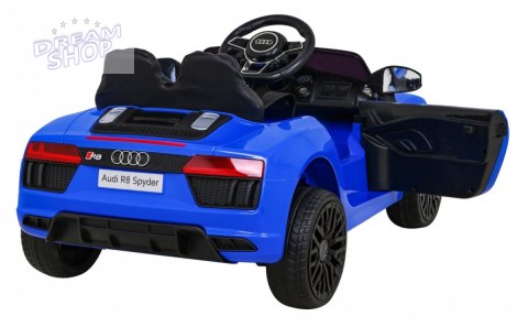 Audi R8 na akumulator dla dzieci Niebieski + Pilot + EVA + Wolny Start + MP3 LED Audi R8 na akumulator dla dzieci Niebieski + Pilot + EVA + Wolny Start + MP3 LED