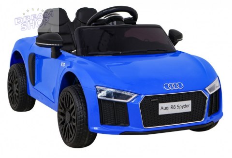 Audi R8 na akumulator dla dzieci Niebieski + Pilot + EVA + Wolny Start + MP3 LED Audi R8 na akumulator dla dzieci Niebieski + Pilot + EVA + Wolny Start + MP3 LED
